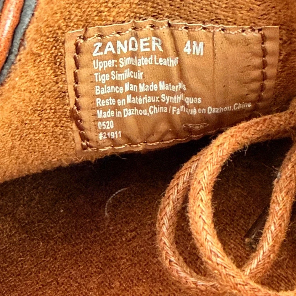 Deer Stags Zander Kids Boys 4M Brown Faux Leather Oxford‎ Dress Shoes Size